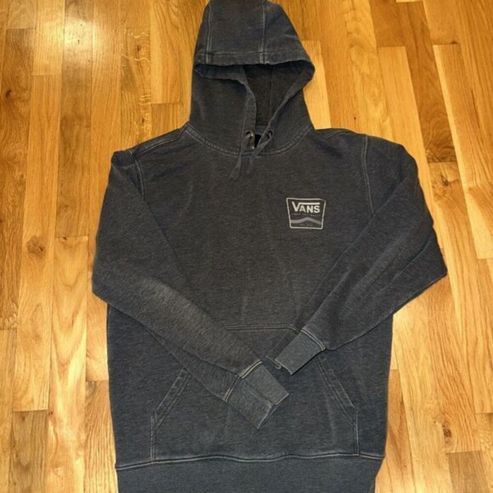 Vans Hoodie Men Small Gray Pullover Sweatshirt Off The Wall Skate Hoodie